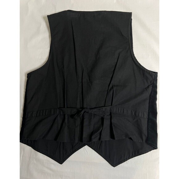 Vintage Christmas Vest Women Black Velvet Embroidered Poinsettia Size PM - Picture 2 of 5